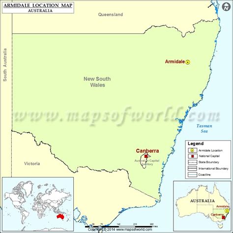 Where Is Armidale Location Of Armidale In Australia Map