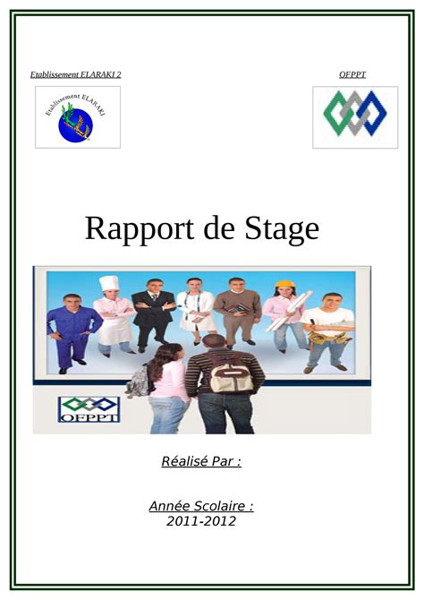 Rapport De Stage Exemple Ofppt Agroalimentaire Etablissement Elaraki Ofppt Rapport De Stage