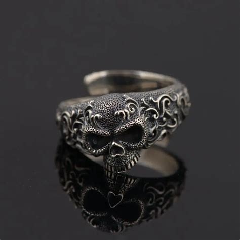 100 925 Sterling Silver Gothic Punk Skull Rings
