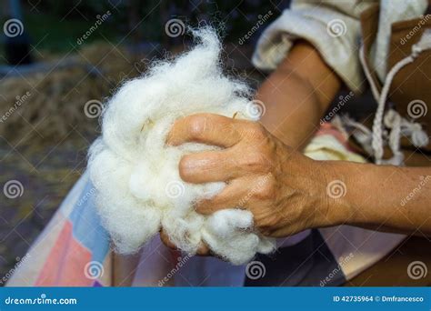 Manual Processing Of Wool Stock Photo Image Of Ancient 42735964