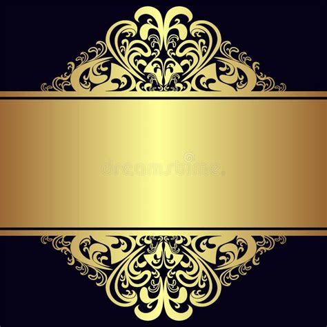 Luxury Background With Royal Golden Borders And Ribbon Stock Vector
