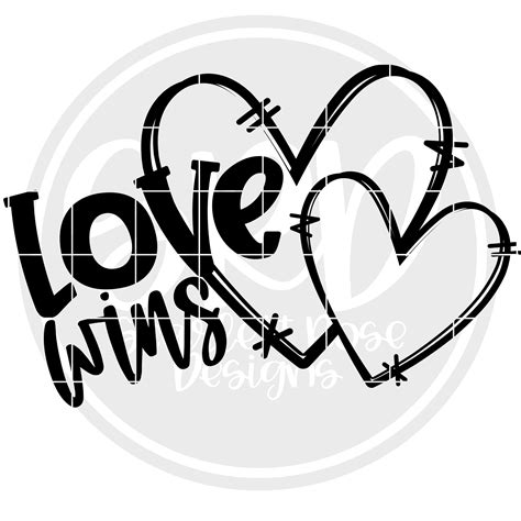 Valentine's Day SVG, Love Wins SVG - Black- Scarlett Rose Designs