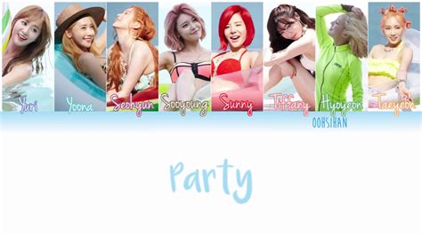 Girls’ Generation 소녀시대 Snsd Party Lyrics Color Coded [eng Han Rom