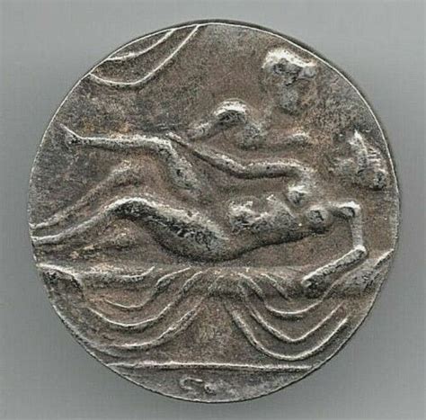 Roman Brothel Silver Coin Greek Unknown Old Erotic Strange Unusual Nude Lady Sex Antique