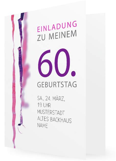 Sonderwünsche gratis, kauf auf rechnung, 100% zufriedenheitsgarantie. Originelle Einladungskarten zum 60. Geburtstag ...