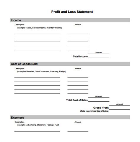 Profit And Loss Template 20 Download Free Documents In Pdf Word