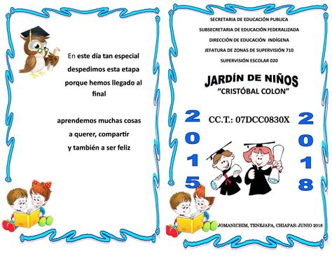 InvitaciÓn De GraduaciÓn De Fin De Ciclo Escolar By Chocorol Jose
