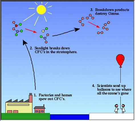 The Process Of Ozone Depletion Due To The Production Of Cfcs From