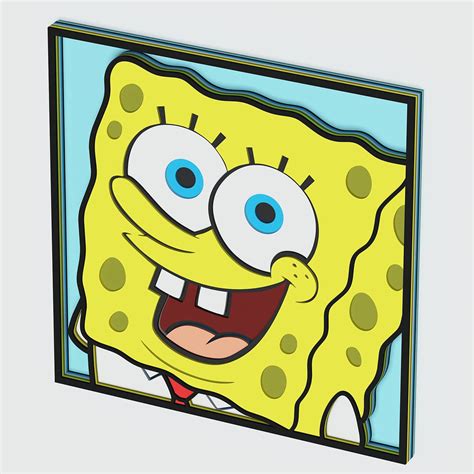 Spongebob Portrait Layered Design For Cutting Lasercraftum