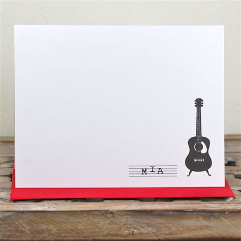 Guitar Thank You Cards Guitar Note Cards Guitars Guitar Etsy