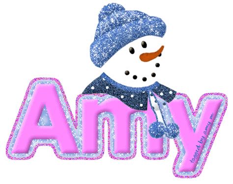 An Image Of A Snowman With The Word Andy In Pink And Blue Glitters