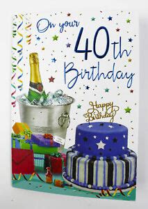 Lots of different size and color combinations to choose from. Happy 40th Birthday Greeting Card & Envelope Seal Age Mens ...