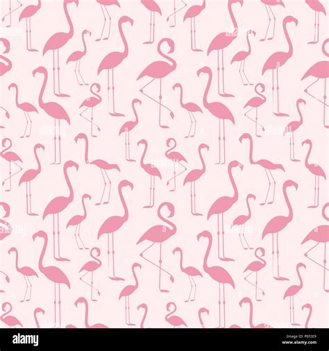 Vector Illustration Seamless Pattern Of A Pink Flamingo Background