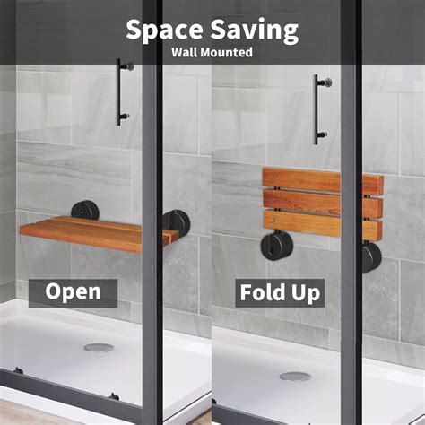 Buy 20 Folding Shower Seat Wall Mounted Fold Down Teak Shower Bench