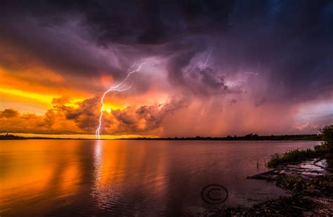 Colorful Lightning Storm Ocer Water Rex Sikes Daily Inspiration And