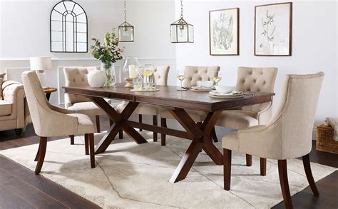 Padstow stone grey 120cm fixed top table £379.95. Grange Dark Wood Extending Dining Table with 6 Duke ...