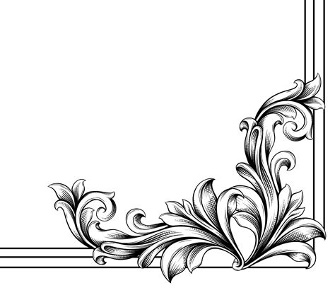 Gorgeous Creative Vector Image Vector Image Engraved Floral Corner