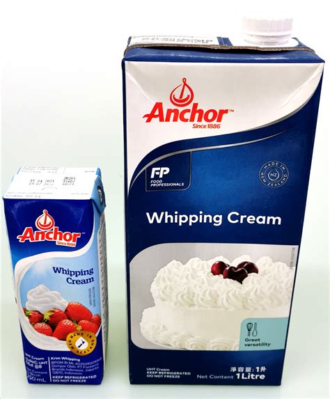 Production and expiry dates are included on individual packs. Anchor Whipping Cream - Milita Ingredients