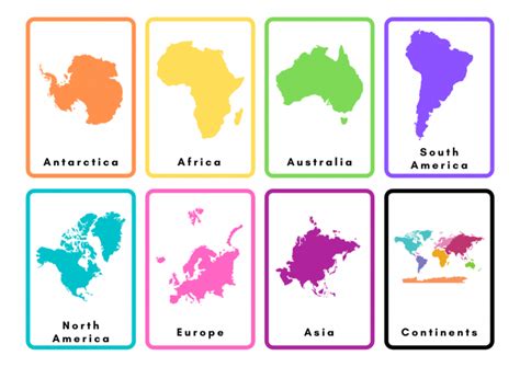 Continents Flashcards Printable Printable Word Searches