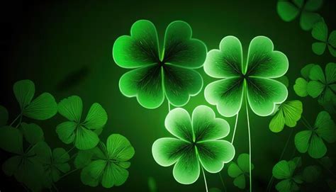 Premium Ai Image A Green Background With Four Leaf Clovers