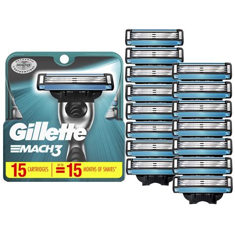 Gillette Mach3 Mens Razor Blade Refills, 15 Count- Buy Online in United