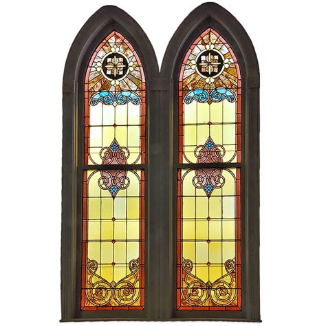 Large Arched Stained Glass Church Window Two Available At 1stdibs