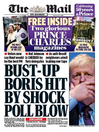 The Mail On Sunday Uk Front Page For 23 June 2019 Paperboy Online