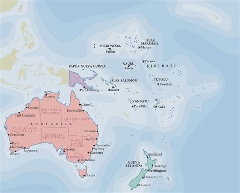 Información E Imágenes Con Mapas De Oceanía Y Paises Fisicos