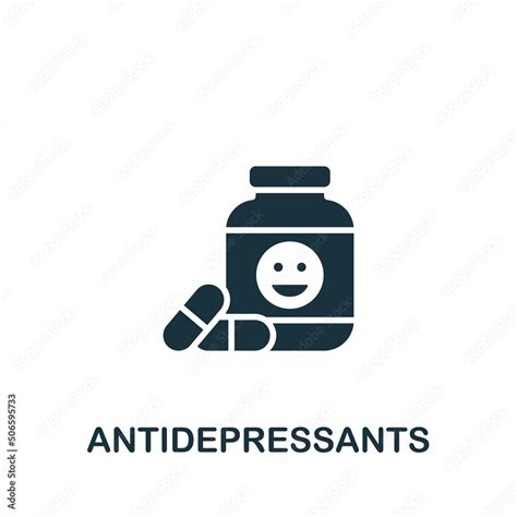Antidepressants Icon Monochrome Simple Psychology Icon For Templates