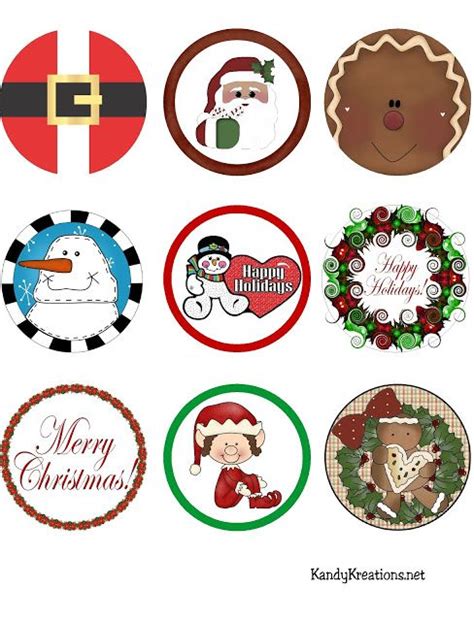 Christmas Stickers With Santa Claus Snowman And Other Holiday Related