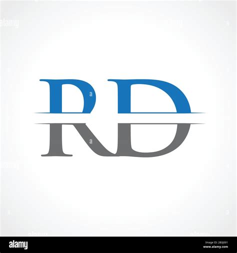 Abstract Letter Rd Logo Design Vector Template Creative Blue And Grey