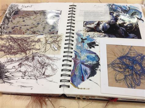 Observational Drawings Shells Unit 1 Textiles A Level Art Sketchbook
