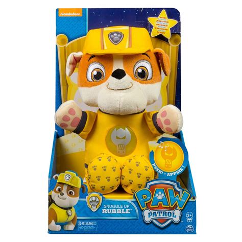 Paw Patrol Snuggle Up Pup Rubble Toy At Mighty Ape Australia