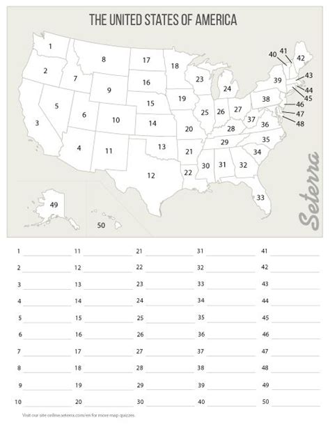 Quiz Worksheet About States Blank Map Of The United States Pdf