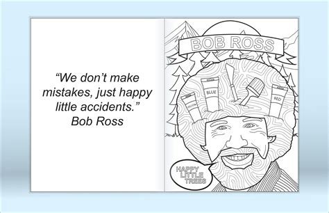 Bob Ross Coloring Page Behance