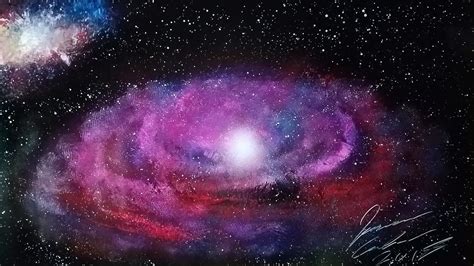 Spiral Galaxy Spray Paint Art Tutorial Youtube