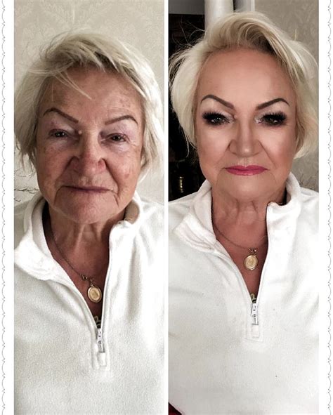 so this is my lovely grandmother she is 80 years old and i made her look like 60 😁 ️💕👵🏻💄