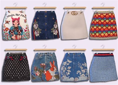 Descargas Sims Gucci Skirt Collection Sweet Sims 4 Finds