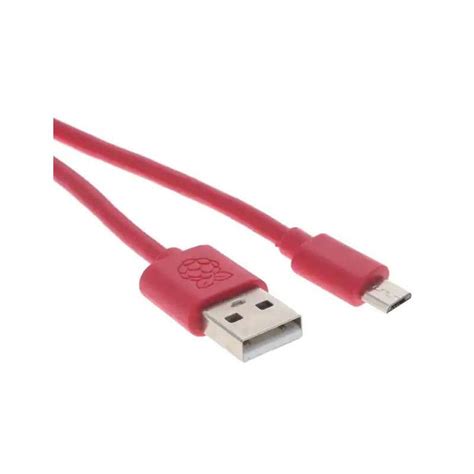 Cabo Raspberry Pi Oficial USB Tipo A Para Micro USB Vermelho 1m