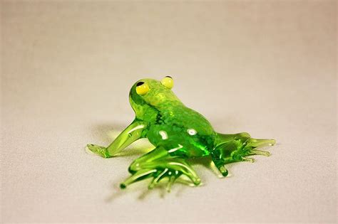 Glass Frog Glass Figurine Frog Figurine Glass Animals Frog Etsy