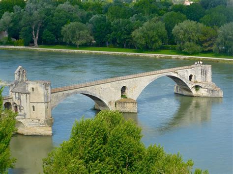 Hd Wallpaper Bridge Avignon Pont De Avignon Water Bridge Man
