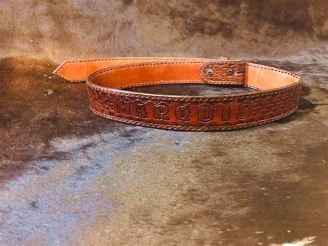 Custom Tooled Leather Belt Etsy