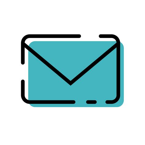 Cute Turquoise Email Message Icon Flat Design For App Label Vector