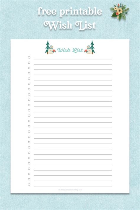 Printable Gift List And Wish List