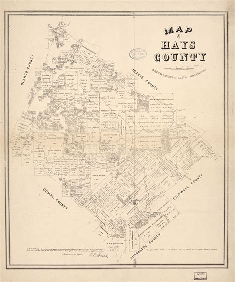 1880 Hays County Land Map Hays County Txgenweb Project