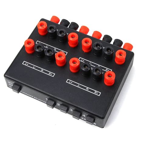 Mini 2 In 4 Out Stereo Audio Selector Amplifier Switcher Box Speaker