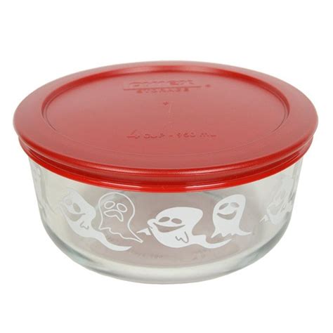 Pyrex 7201 4 Cup Ghost Glass Bowl And 7201 Pc Poppy Red Lid Free Image Download