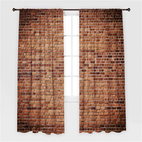 Brick Wall Printed Curtain Drapes For Living Room Dining Room Bedroom