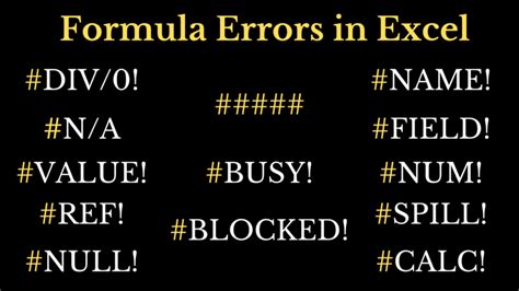 Formula Errors In Excel Xl N Cad
