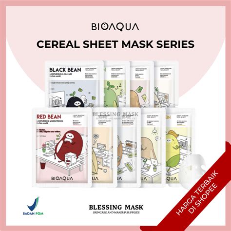 Jual Bioaqua Masker Wajah Cereal Sheet Mask And Biji Buah Face Mask